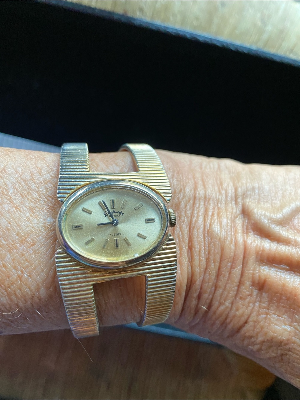 Gold-Tone Women's Vintage Cuff Watch